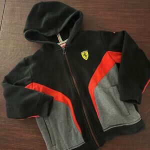 Scuderia Ferrari Puma Boys Zipper Sweatshirt With Hood Boys